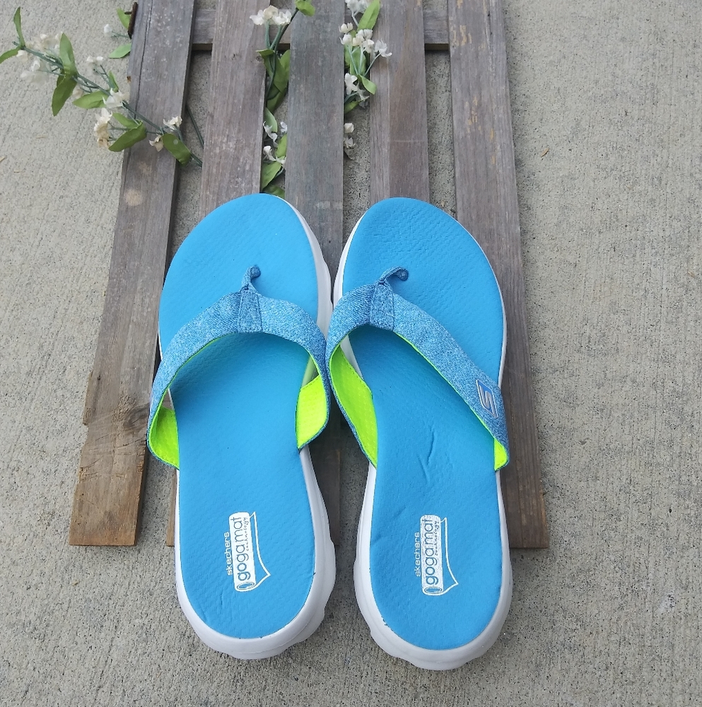 SKECHERS Comfortable Blue Slippers